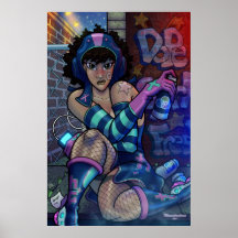 Fille de dopant fraîche affiches