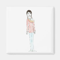 Fille de plume magnets