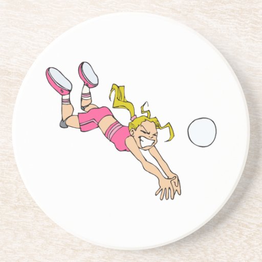 Fille de volleyball dessous de verre