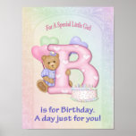 Fille d'ours d'anniversaire affiches