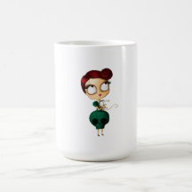 Fille éffrayante avec l'opossum mugs à café