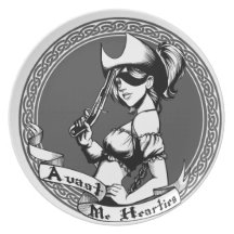 Fille irlandaise de pirate assiettes