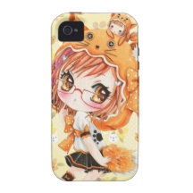 Fille mignonne avec des verres dans le sweat - shi étui Case-Mate iPhone 4
