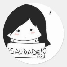 fille nostalgie adhésif rond