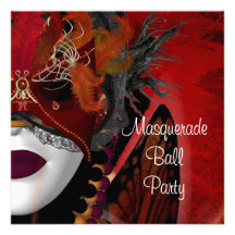 Fille rouge 3 de noir de masque de partie de boule bristols personnalisés