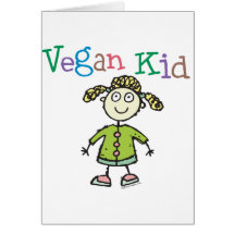 Fille végétalienne d'enfant cartes