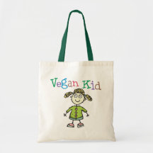 Fille végétalienne d'enfant sacs en toile