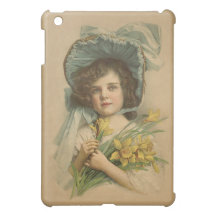 Fille victorienne avec des jonquilles