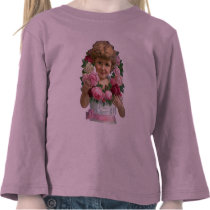 Fille victorienne de guirlande de rose