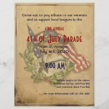 Fille vintage 4 juillet avec des drapeaux prospectus personnalisés