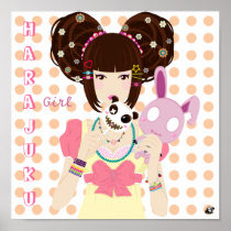 Fille Yuriko de Harajuku Poster