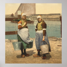 Filles indigènes d'île de Marken, Hollande Affiches