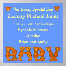 Fils de Special de Poster~Beary de faire-part de n