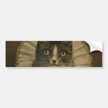 Fin vintage du 19ème siècle d'impression de chat adhésifs pour voiture