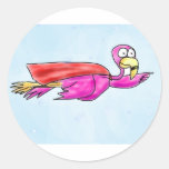 Flamant rose superbe avec l'art lunatique de cap d autocollants
