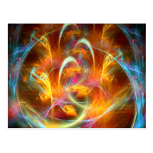 Flamme de fractale cartes postales