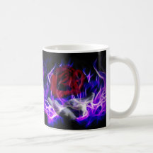 Flamme violette rose et main de dieux mug à café