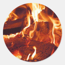 Flammes du feu adhésif rond