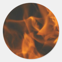 Flammes et feu autocollants ronds
