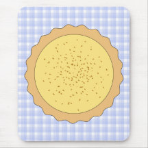 Flan. Tarte jaune, avec le guingan bleu Tapis De Souris