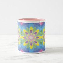Fleur abstraite lumineuse de couleurs tasse à café