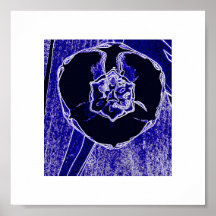 Fleur au néon d'abrégé sur pourpre poster