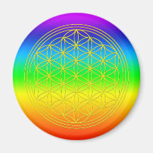 Fleur de la vie chakra 2 aimant pour réfrigérateur