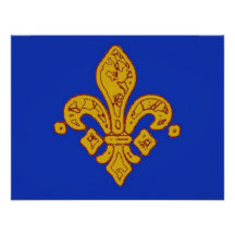 Fleur De Lis Blue Cartons D'invitation
