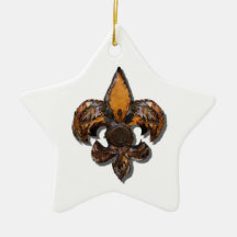 Fleur DE Lis Flor New Orleans Plattelander Kerst Ornament