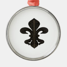 Fleur DE Lis Flor New Orleans Roestige Plattelande Kerstboom Ornamenten