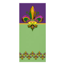 Fleur de lis Mask Double Carte Personnalisée