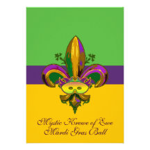 Fleur de lis Mask Invitation