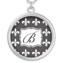 Fleur DE Lis Monogram B Tegenhanger Ketting