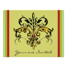 Fleur de lis Xmas Faire-parts