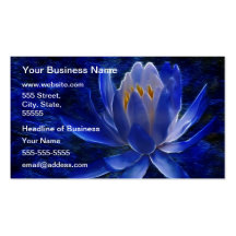 Fleur de Lotus bleu Cartes De Visite Professionnelles