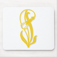 Fleur d'or de Nouveau d'art Tapis De Souris