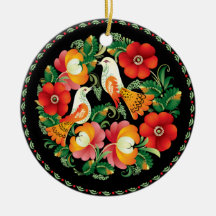 Fleur et oiseau hongrois d'OPUS Ornements