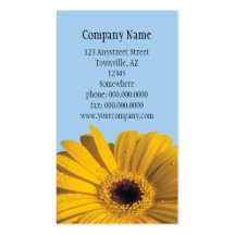 fleur jaune de gerbera modèle de carte de visite