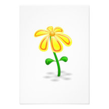 Fleur jaune invitation personnalisée