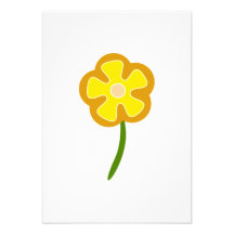Fleur jaune invitation personnalisée