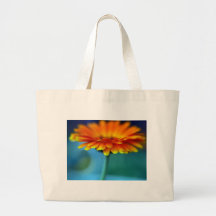 Fleur orange sac de toile