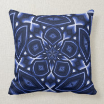 Fleur psychédélique (bleue) oreiller