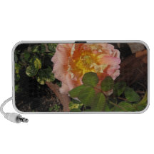 Fleur rose de pêche haut-parleur ordinateur portable