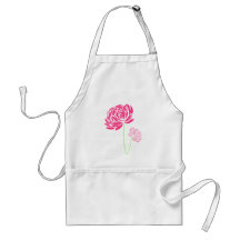 Fleur rose personnalisable tablier