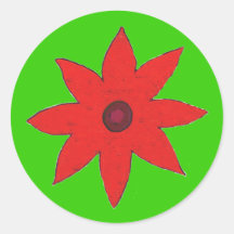 fleur rouge autocollants