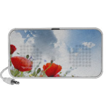 Fleur rouge mini haut-parleurs