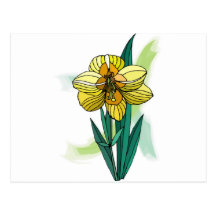 Fleur simple de jonquille cartes postales