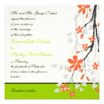 Fleurit le faire-part de mariage orange de vert de