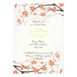 Fleurit l'invitation nuptiale orange de douche de 