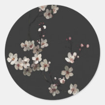 Fleurs arrosées adhésif rond